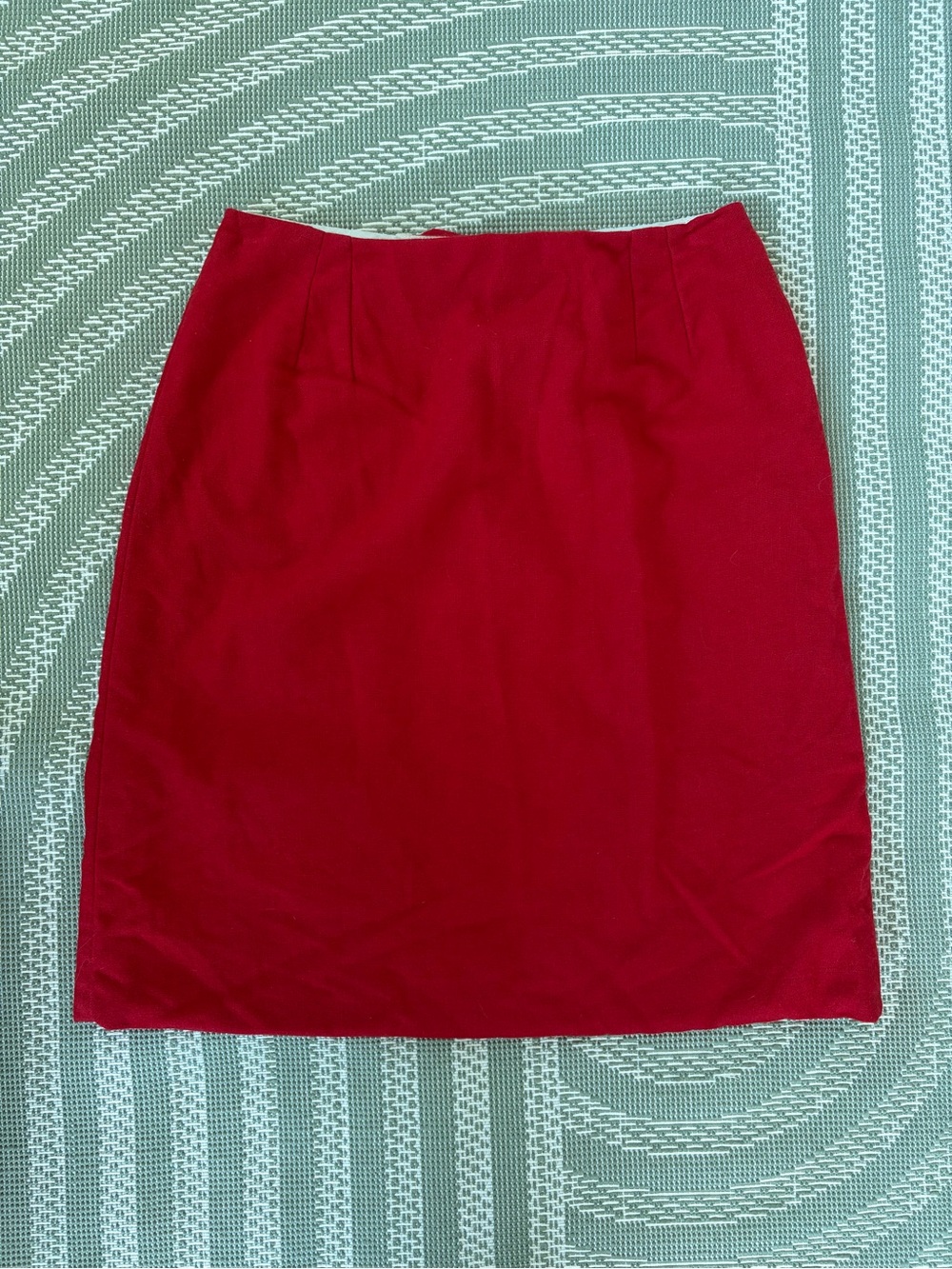 Women's Red Wool Mini Skirt - 13”
